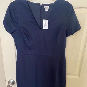 NWT JCrew Navy VNeck Cap Sleeve Dress Sheath